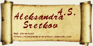 Aleksandra Sretkov vizit kartica